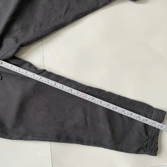 ARITZIA Wilfred Allant Pant Cropped linen pant charcoal grey size 0 tie front - Picture 5 of 9